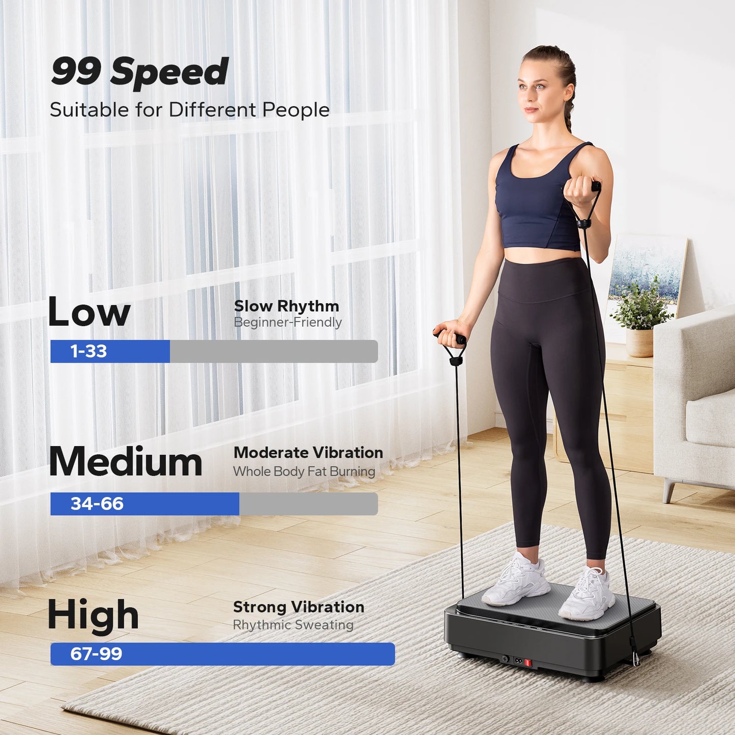 MERACH Vibration Plate Exercise Machine for Lymphatic Drainage Relieve