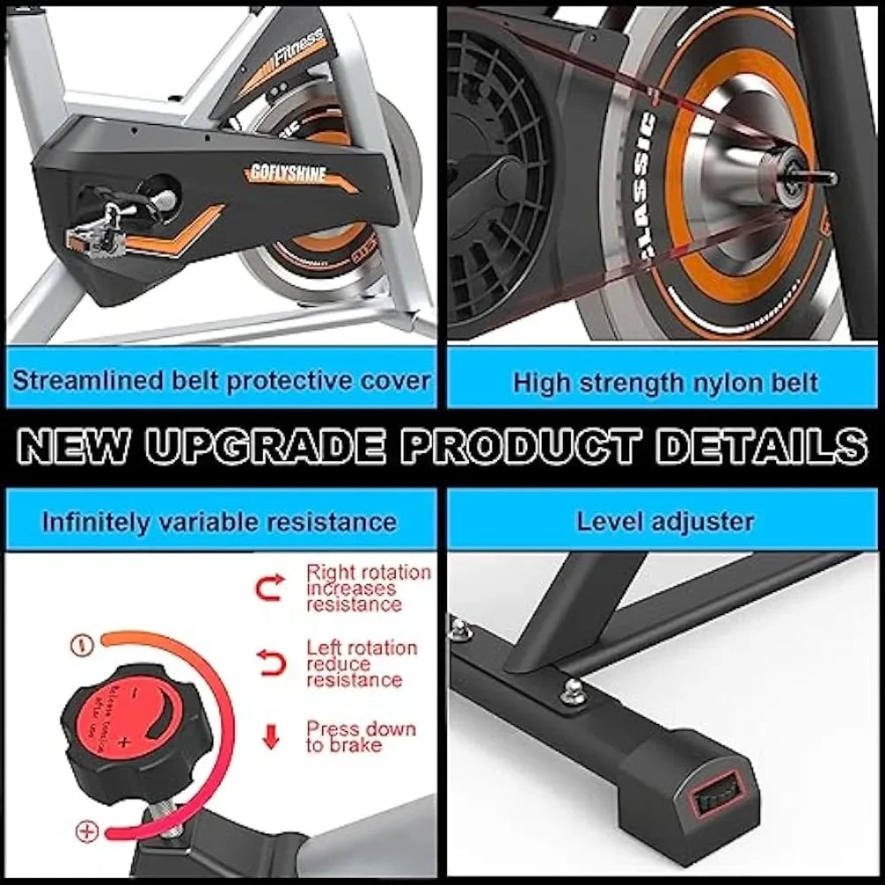 GOFLYSHINE Stationary Exercise Bike with Ipad Mount