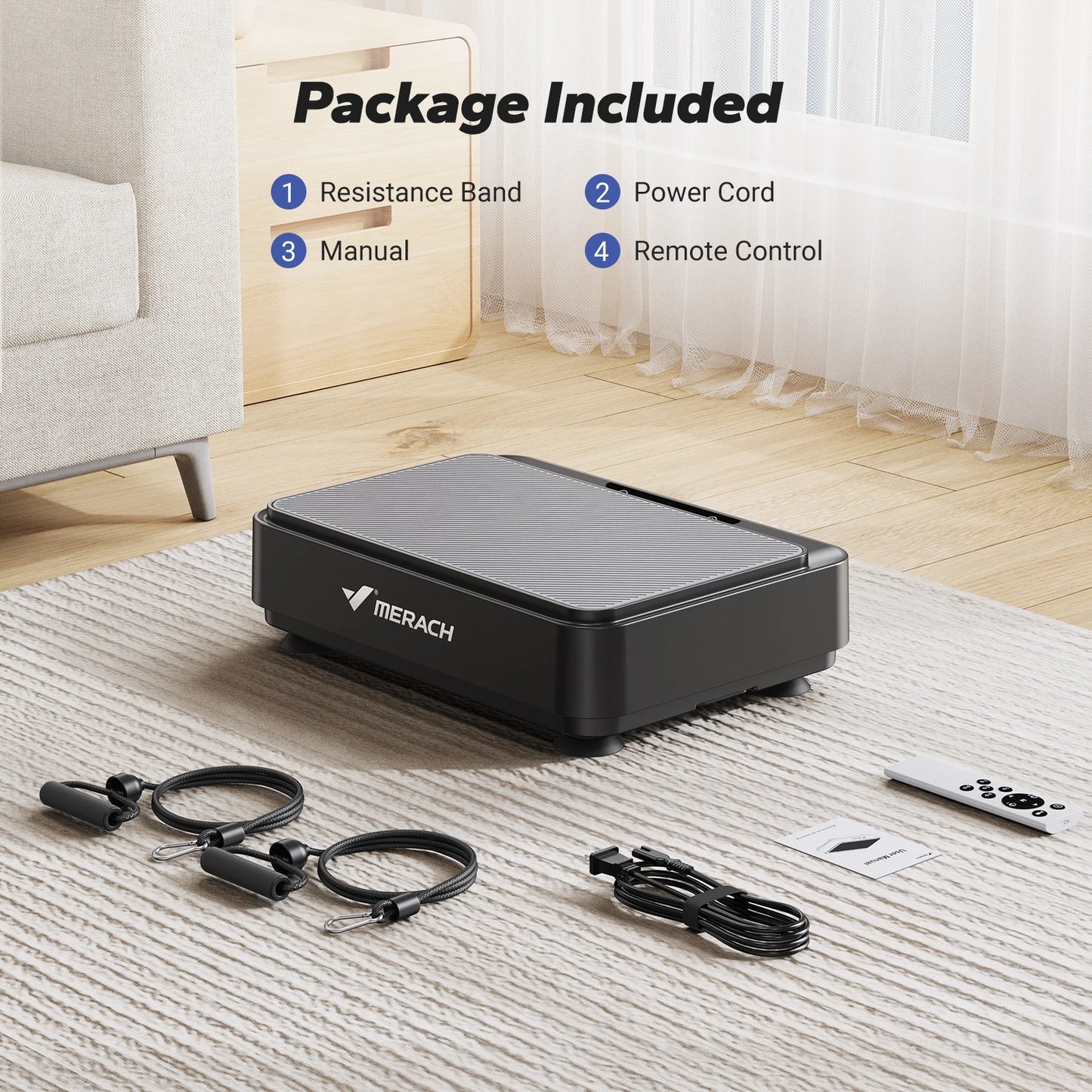 MERACH Vibration Plate Exercise Machine for Lymphatic Drainage Relieve