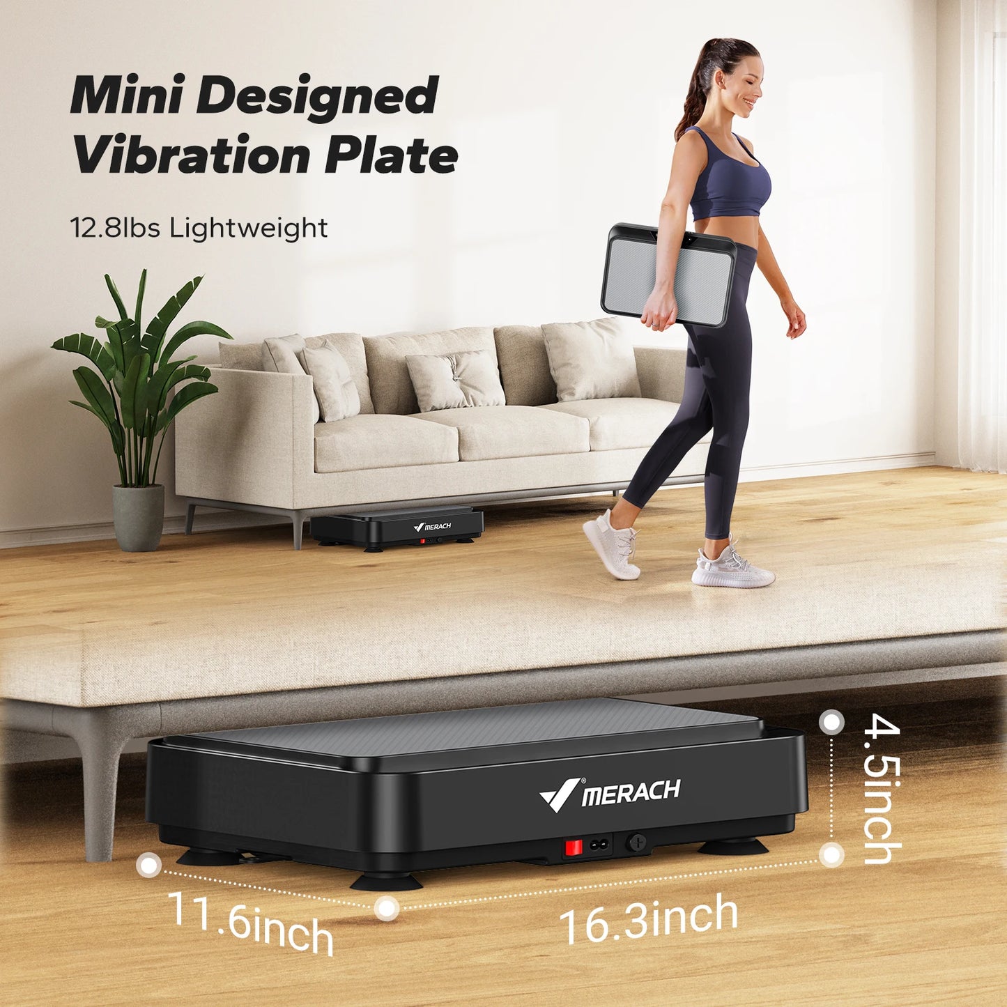 MERACH Vibration Plate Exercise Machine for Lymphatic Drainage Relieve