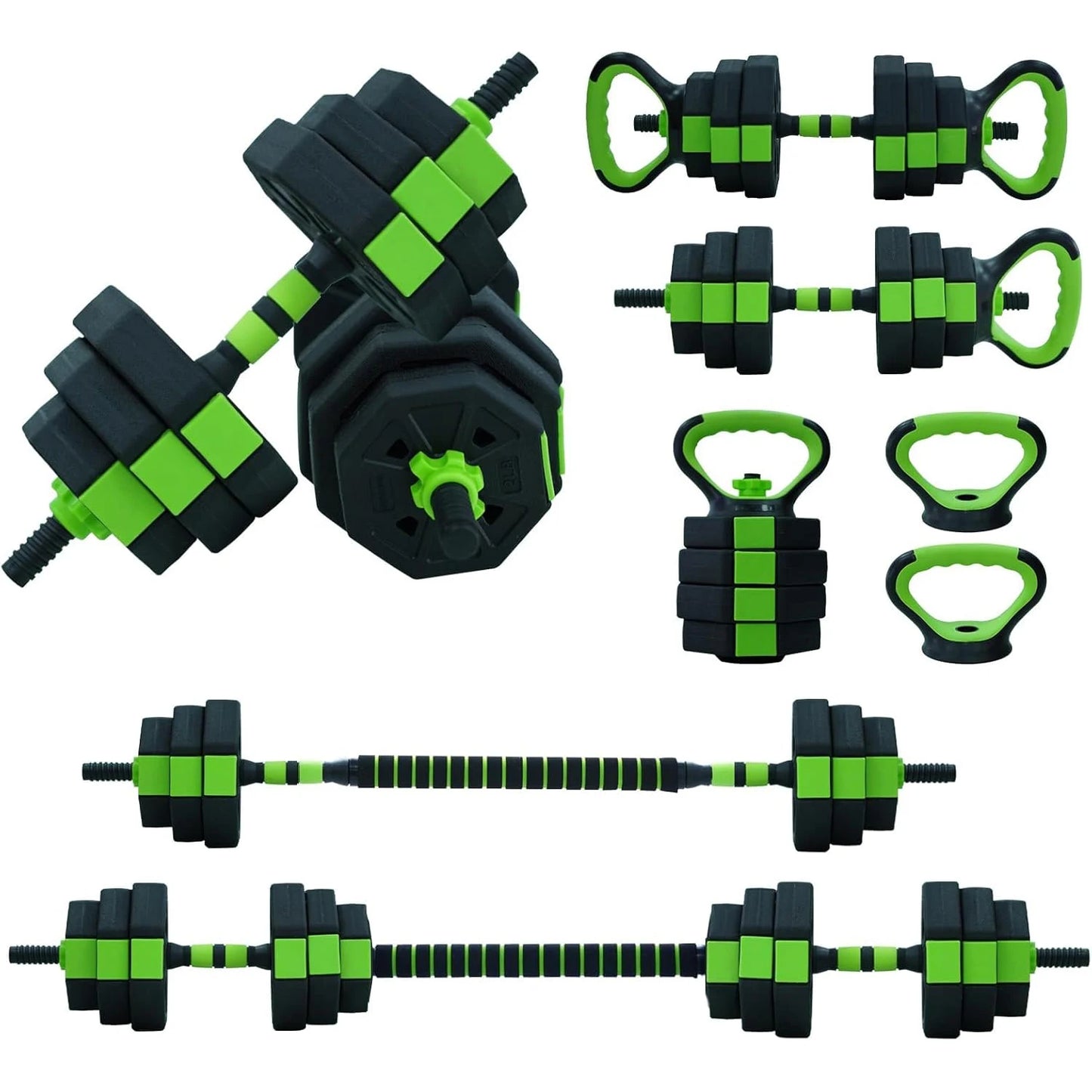 4 in 1 Adjustable Set Used as Kettlebells, Barbell, Push up, Stand