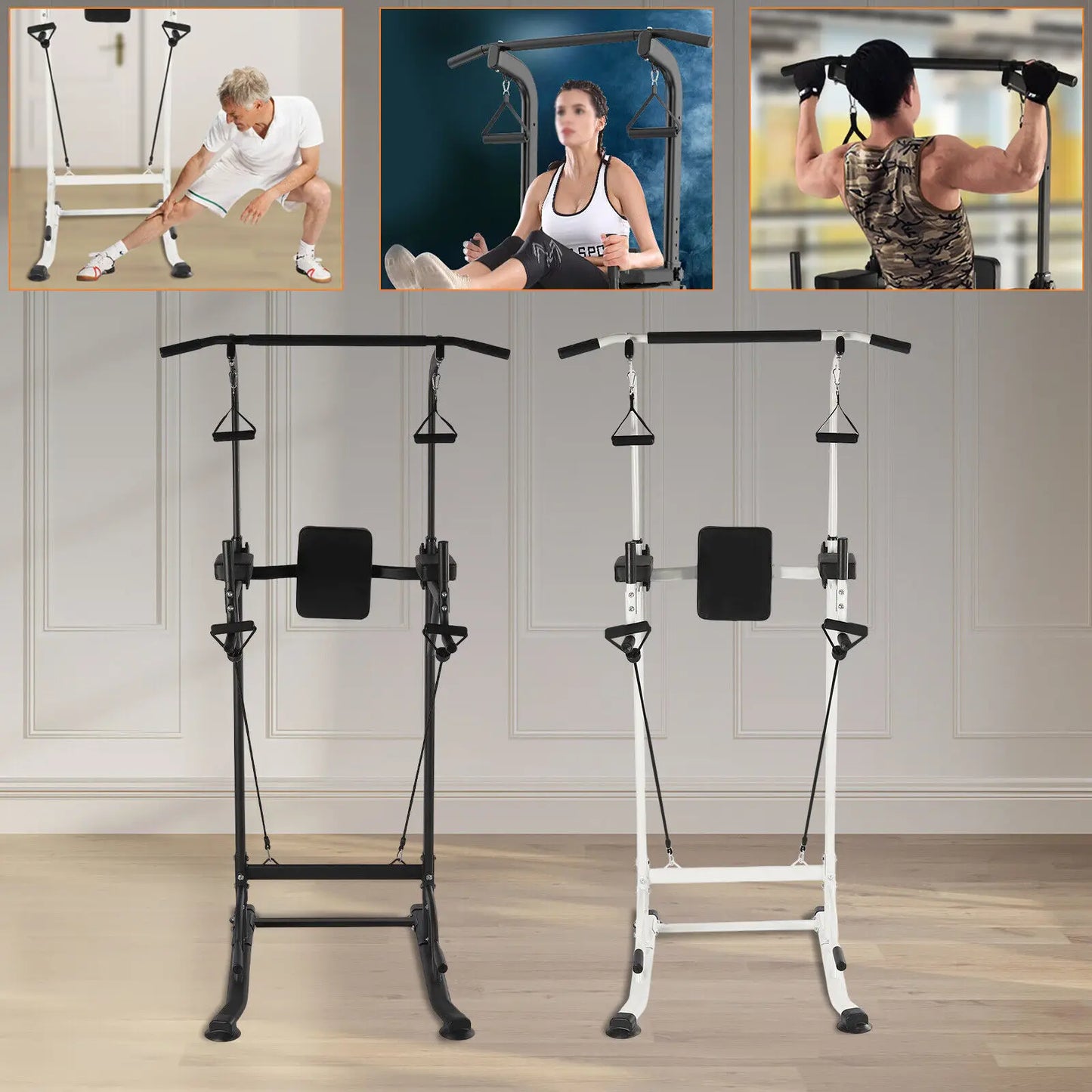 Adjustable Height Pull Up Dip Station