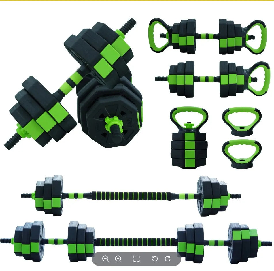 4 in 1 Adjustable Set Used as Kettlebells, Barbell, Push up, Stand