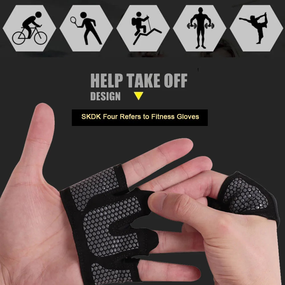 Fitness Half Finger Anti-Slip Silicone Workout Gloves