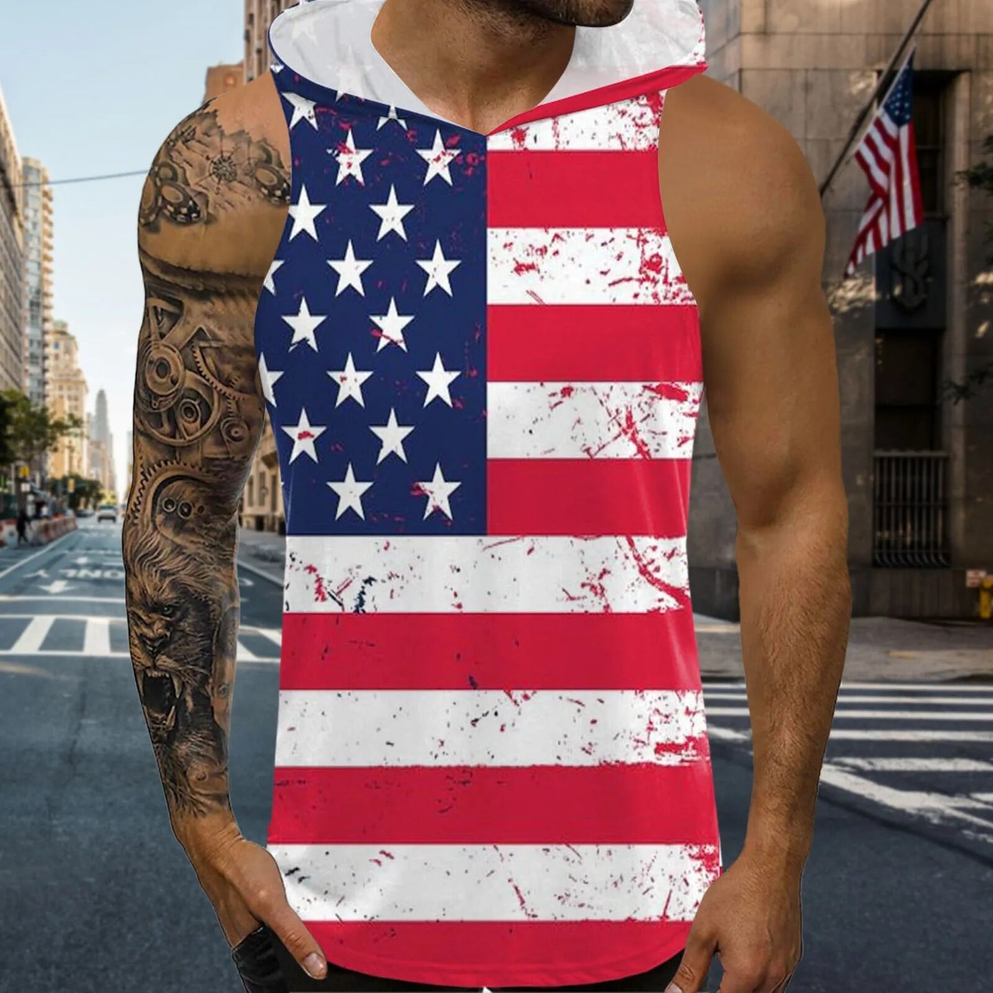 American Flag Print Tank Top - riseaboveshopping