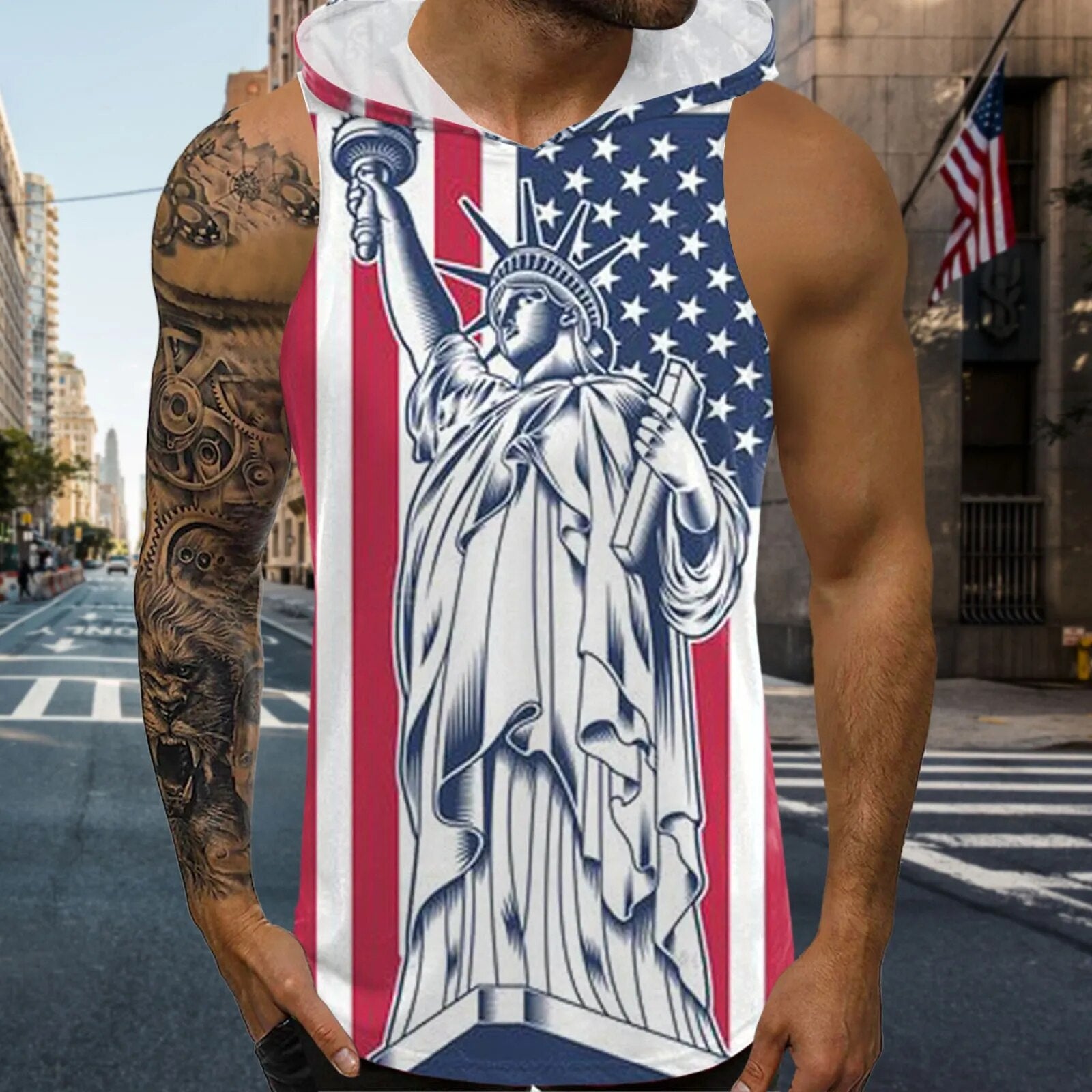 American Flag Print Tank Top - riseaboveshopping