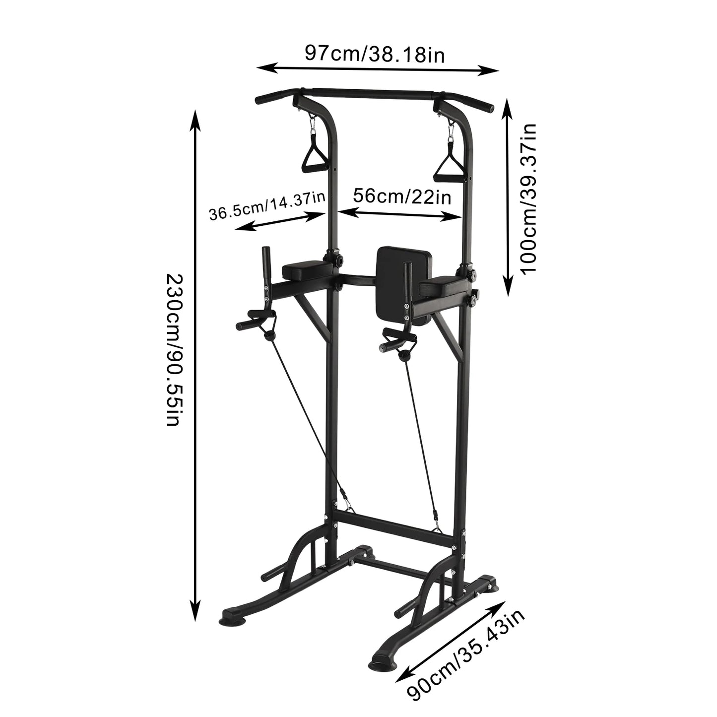 Adjustable Height Pull Up Dip Station