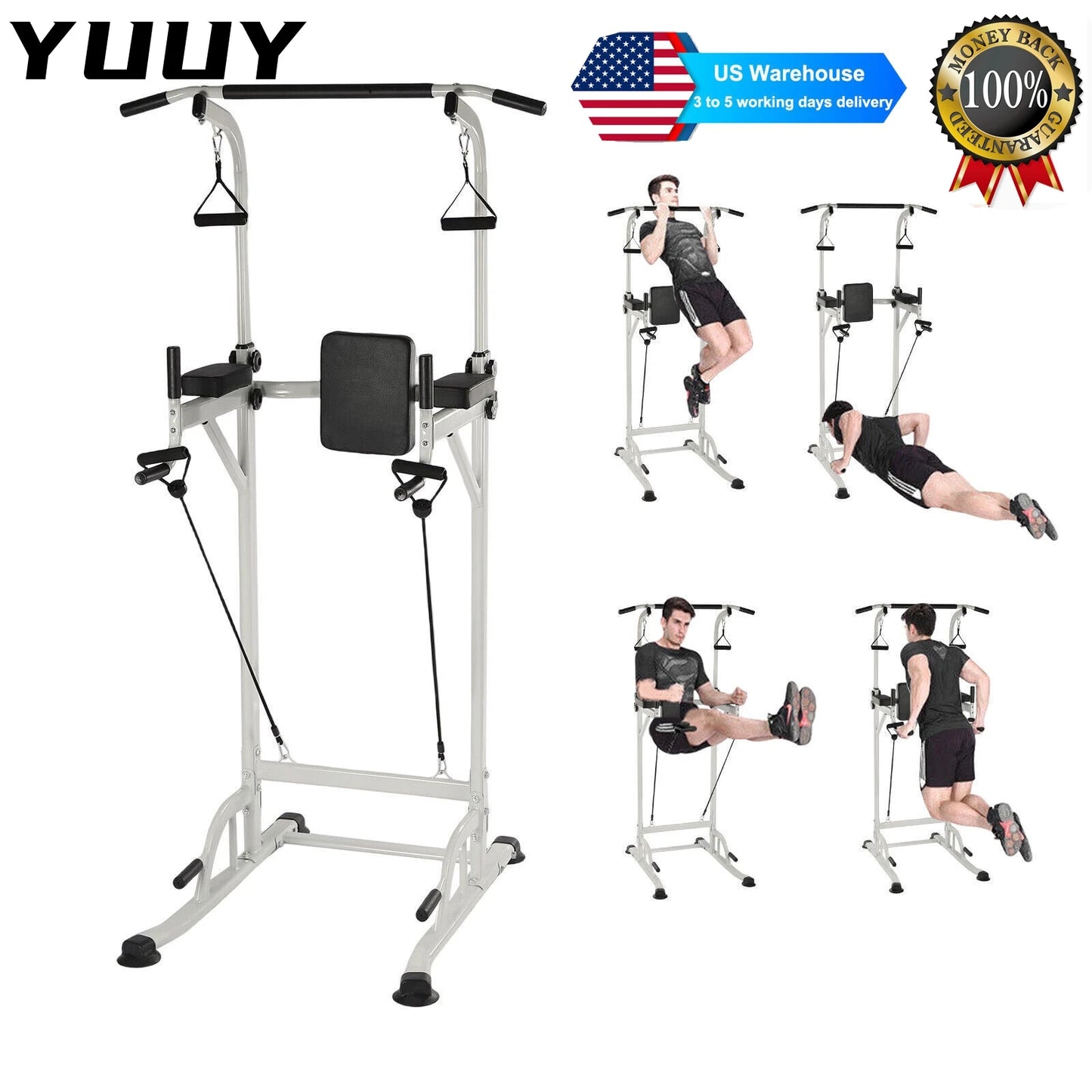 Adjustable Height Pull Up Dip Station