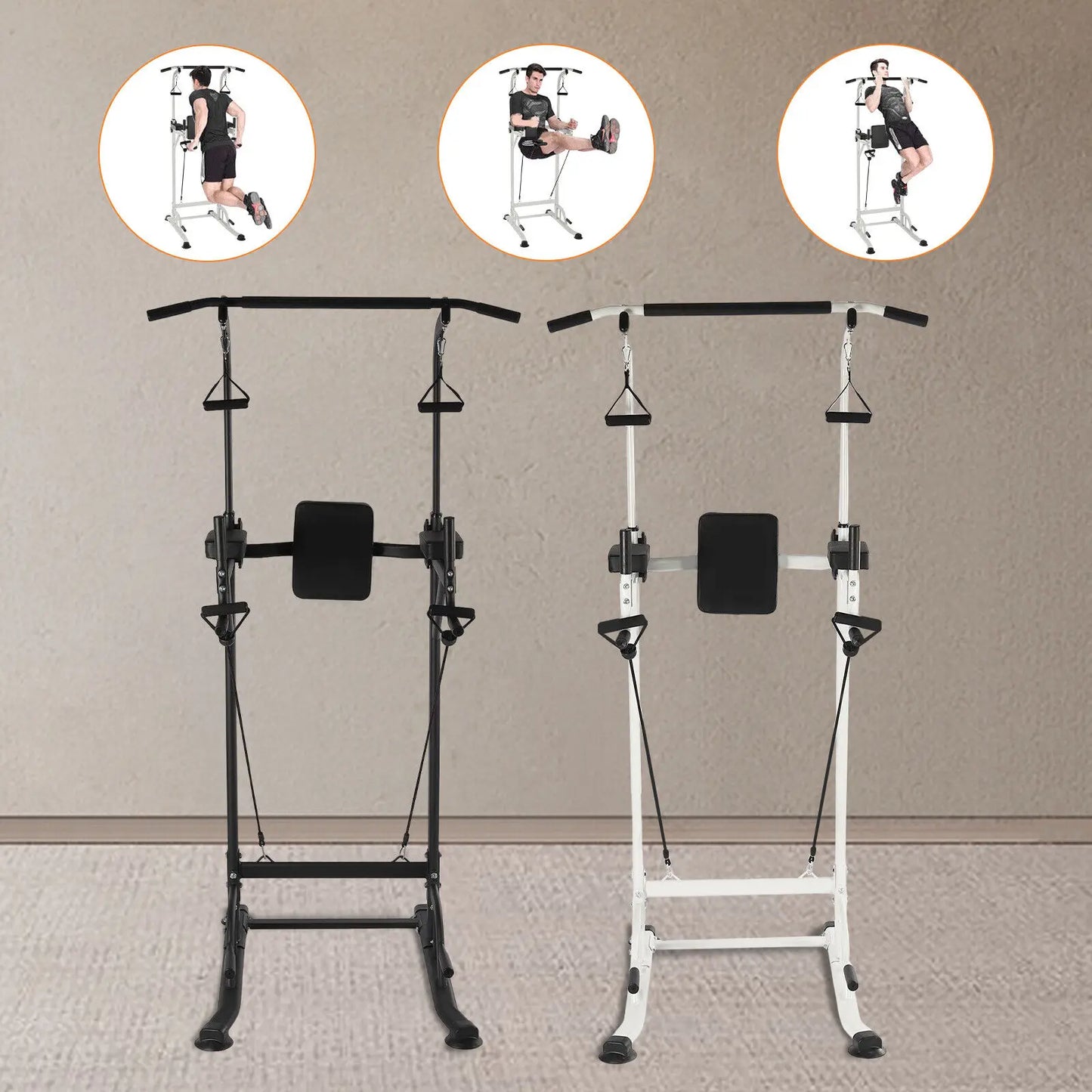 Adjustable Height Pull Up Dip Station