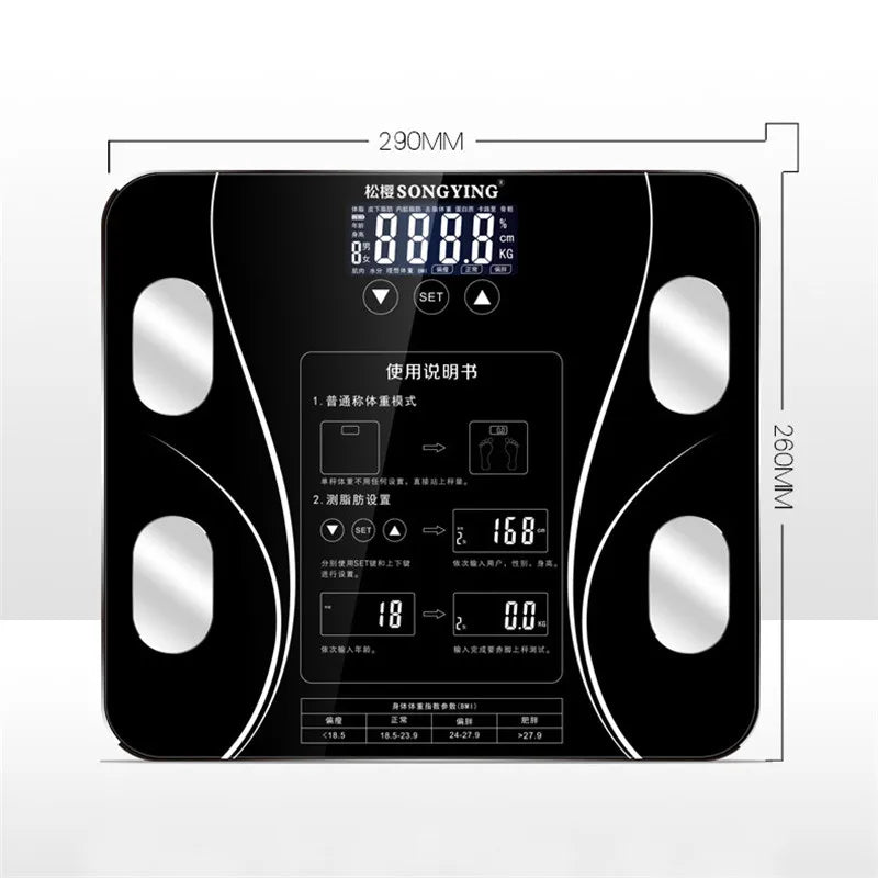 Body Fat BMI LCD Digital Scale