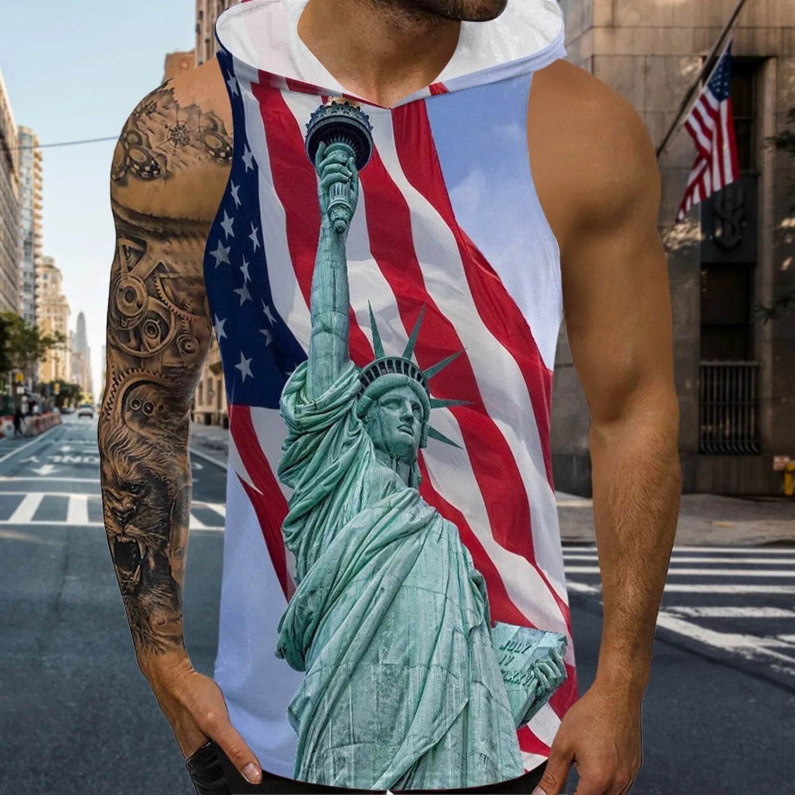 American Flag Print Tank Top - riseaboveshopping